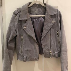 Blank NYC Grey Suede Moto Jacket
